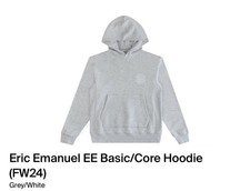 Eric Emanuel EE Hoodie (FW24) Grey/White Brand New Size Medium