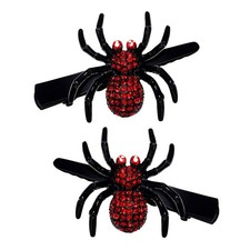 Halloween Hair Clips Gothic Spider Hairpins for Women Crystal Spider Alligato...