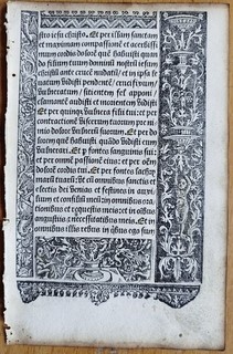 Original Book of Hours Sheet Horae Vostre Paris 1501