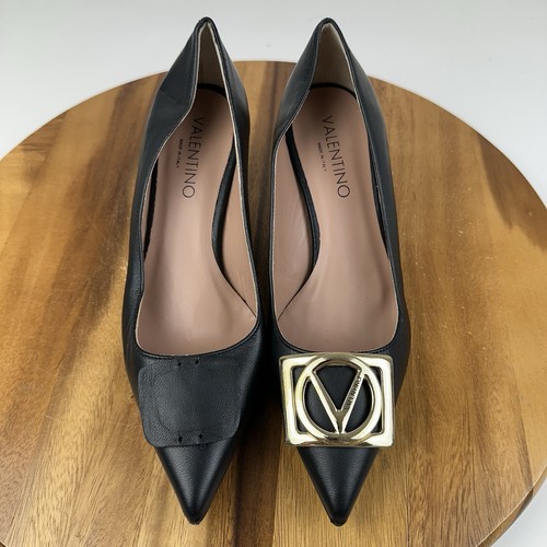 Valentino by Mario Doria Damen-Pumps schwarz Leder spitz zulaufend Größe 10 M - Bild 6 von 11