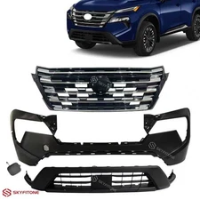Front Bumper Cover Kit With Grille For Nissan Rogue W/ Tow Hook Hole 2024 2025