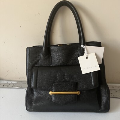 Women's Miriade Black Leather Tote Bag, Made In