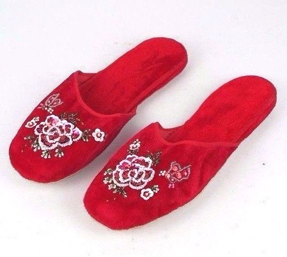 rock leader reflect women s embroidered velvet slippers clip Attendance