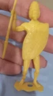 Vintage MPC Yellow African Warrior W/Spear & Shield Action Figure 2"