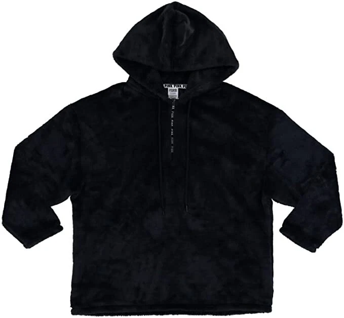 UNDERCOVER NUOVO Victoria's Secret rosa felpa con cappuccio quarto zip finta taglia: small colore: nero