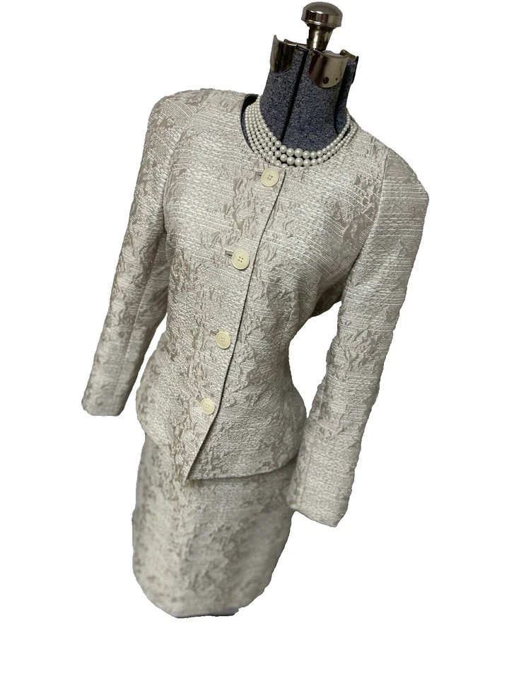 Lafayette 148 NY юбка костюм размер маленький 12P подходит как 10P два изделия комплект блеск - Изображение 4 из 4