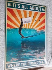 Metal 18X12 Sign Surfing New