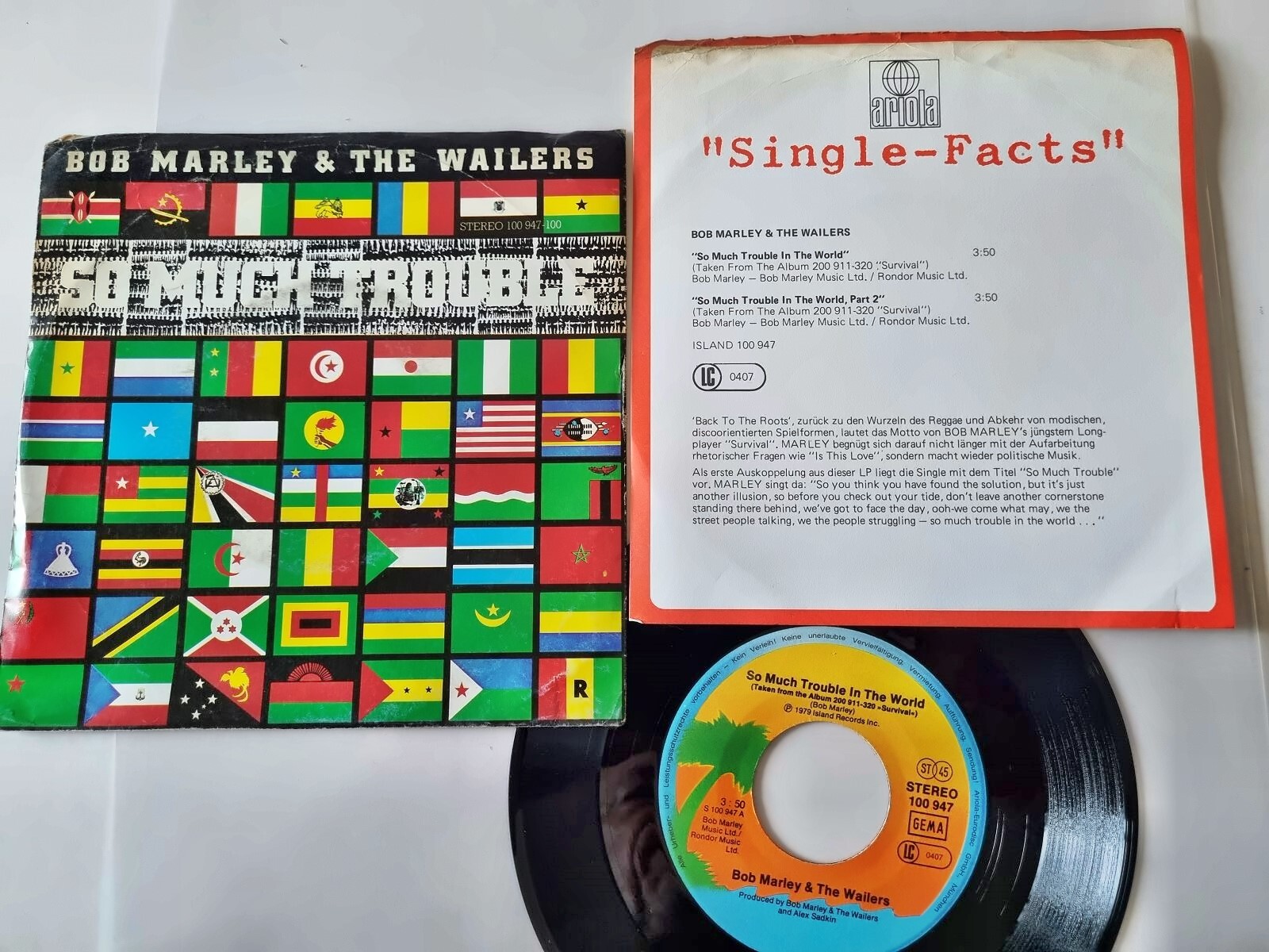 Bob Marley & the Wailers - So much trouble 7'' Vinyl Germany WITH PROMO FACTS