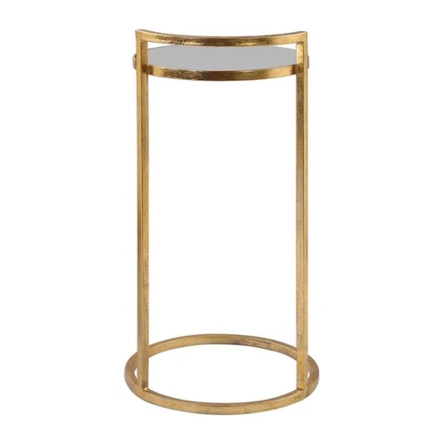 Uttermost Cailin Iron Glass and MDF Wood Accent Table in Gold Leaf - Picture 4 of 6