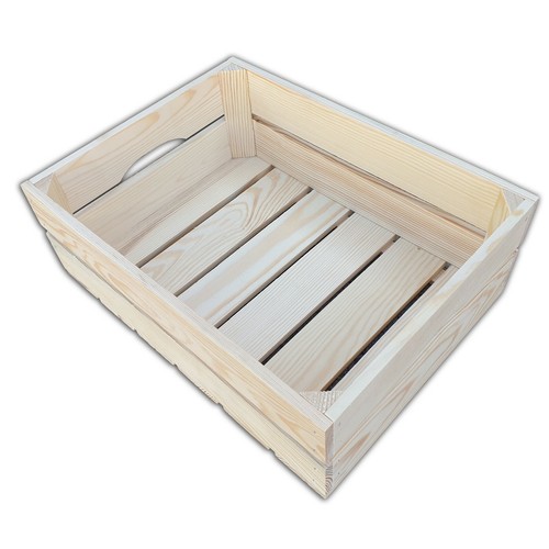 Wooden Large Crate 40x30x14cm made of natural wood for fruits or vegetables - Picture 4 of 4