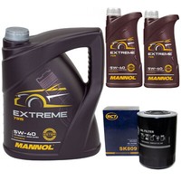 MotoröL Set Mannol Extreme 5W-40 API 7 Liter + ÖLfilter FüR Opel Peugeot Renault