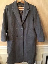 Pendleton long vintage double breasted 100 virgin wool coat gray grey
