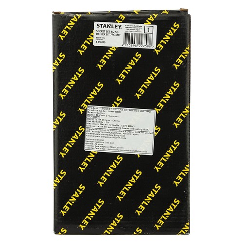 STANLEY 1-89-099 7-PIECE 1/2'' SQ. DRIVE HEX BIT METRIC SOCKET SET METAL SOCK RE - Picture 6 of 7