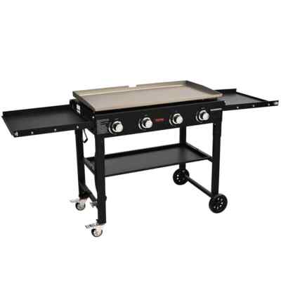 Flat Top Gas Grill on Cart 36 in. Outdoor Griddle Station, 4-Burner Propane