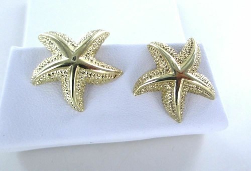 14KT YELLOW GOLD EARRINGS STARFISH FINE JEWELRY 7.3 GRAMS MARINE 016360506 - Picture 2 of 10