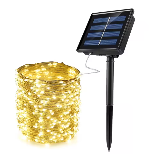 12M 100 Led Solar Lichterkette AußEn Wasserdicht Kupferdraht Solar Lichterkette-image