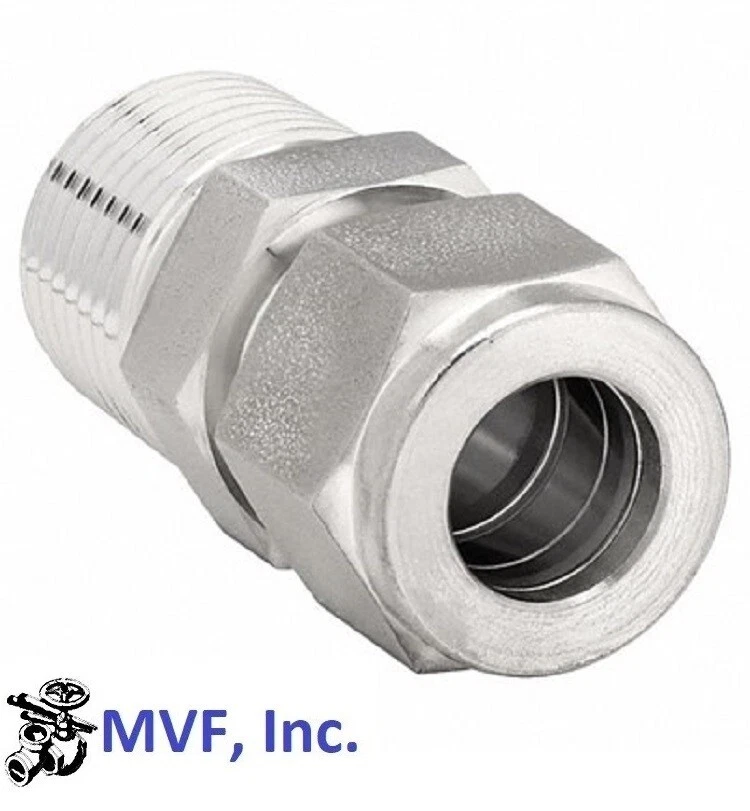 HSME 1/2" Tube OD x 3/8" Male NPT Male Connector 316S/S Tube Fitting  AMC8-6N-SS - Image 2 of 3