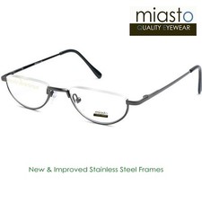 2 PAIRS MIASTO SEMI RIMLESS HALF FRAME MOON METAL READER READING GLASSES 2.50