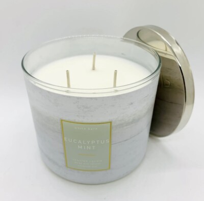 NEW! 1 BATH & BODY WORKS EUCALYPTUS MINT 3-WICK LARGE SCENTED CANDLE 14.5 OZ