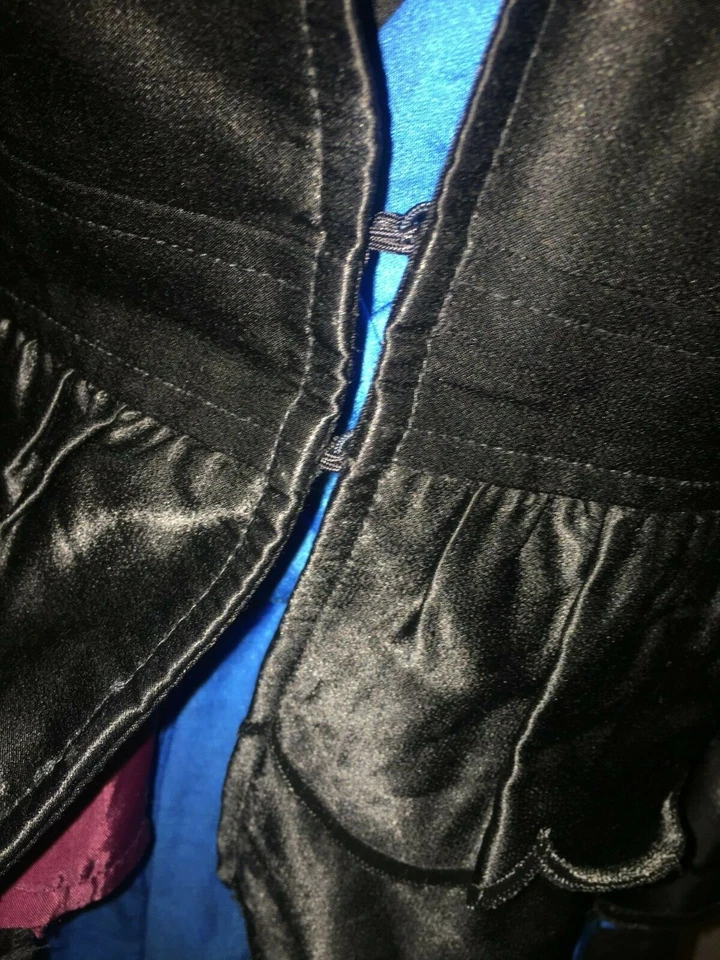 WOMENS NANETTE LEPORE BLACK RUFFLE TRIM JACKET SZ 6 RETAIL $300.00! - Image 3 of 4