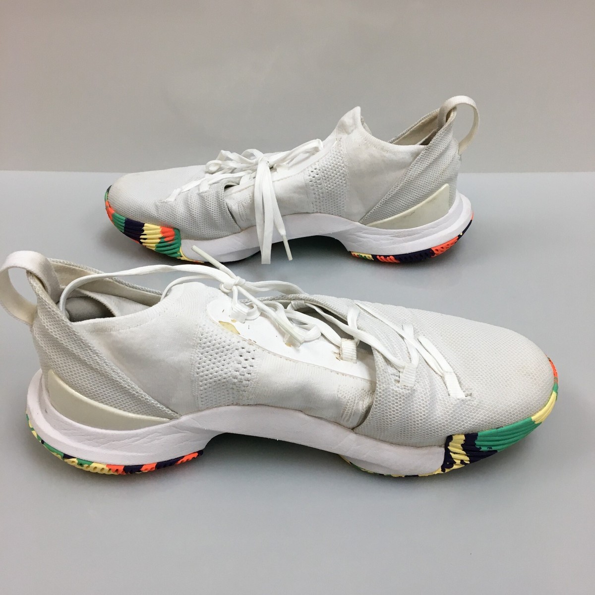 Under Armour Curry 5 Confetti Shoes 10.5 Mens White Athletic 