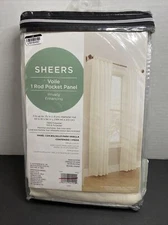 Voile 84-Inch Sheer Rod Pocket Window Curtain Panel in White Free Shipping