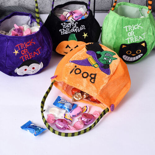 2022 Halloween Candy Bag Haloween Pumpkin Witch Black Cat Handbag Trick Or T  WB - Afbeelding 1 van 15