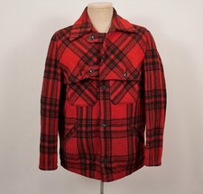 VTG Men's 40s 50s Hercules Red Plaid Wool Hunting Jacket Sz M 1940s 1950s