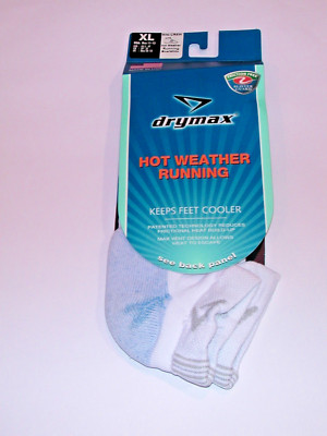 Drymax Hot Weather Running Mini Crew Socks Men's XL Blue/White NWT