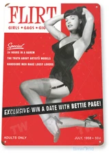 TIN SIGN Betty Page, Wall Art  Pin-up, Shop, Garage, Bar,  Metal Décor, A244