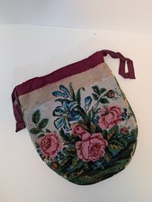 VINTAGE Micro Glass Beaded Evening Bag with silk lining