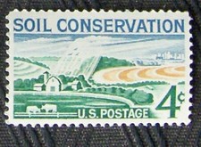 Estampilla de Estados Unidos de 4¢ Scott #1133 conservación del suelo MNH 1959.