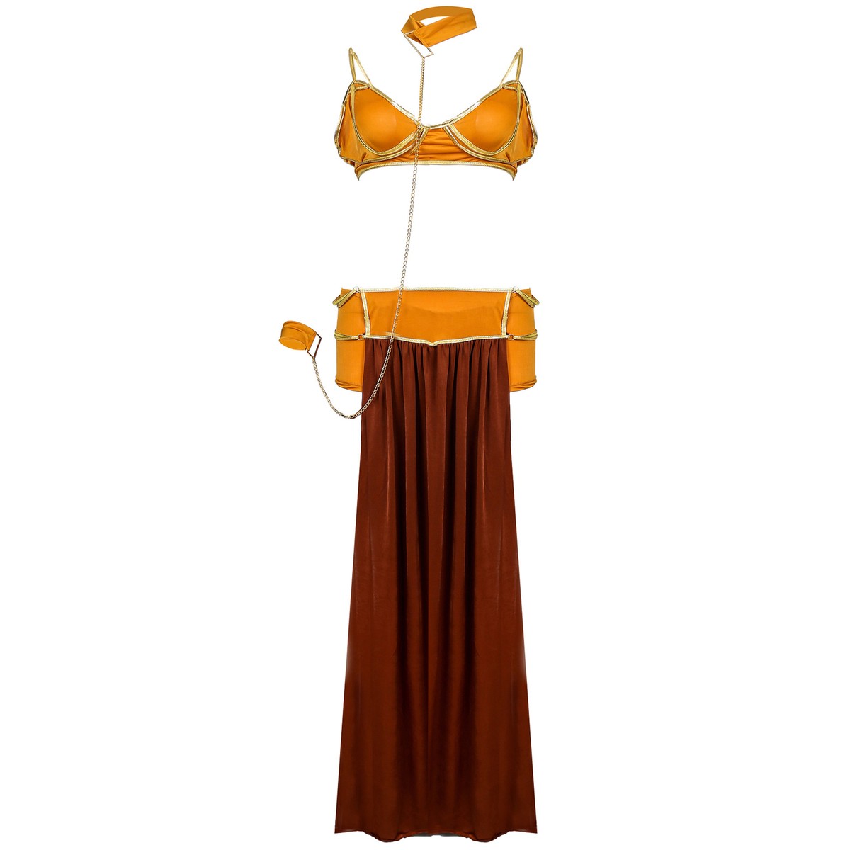 Princess Leia Slave Cosplay Costume Sexy Gold Bikini + Underskirt Set Prop  | eBay