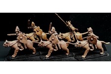 15mm Fantasy Dark Elf Cavalry with Sabres & Shields on Snow Tigers (8 figs)