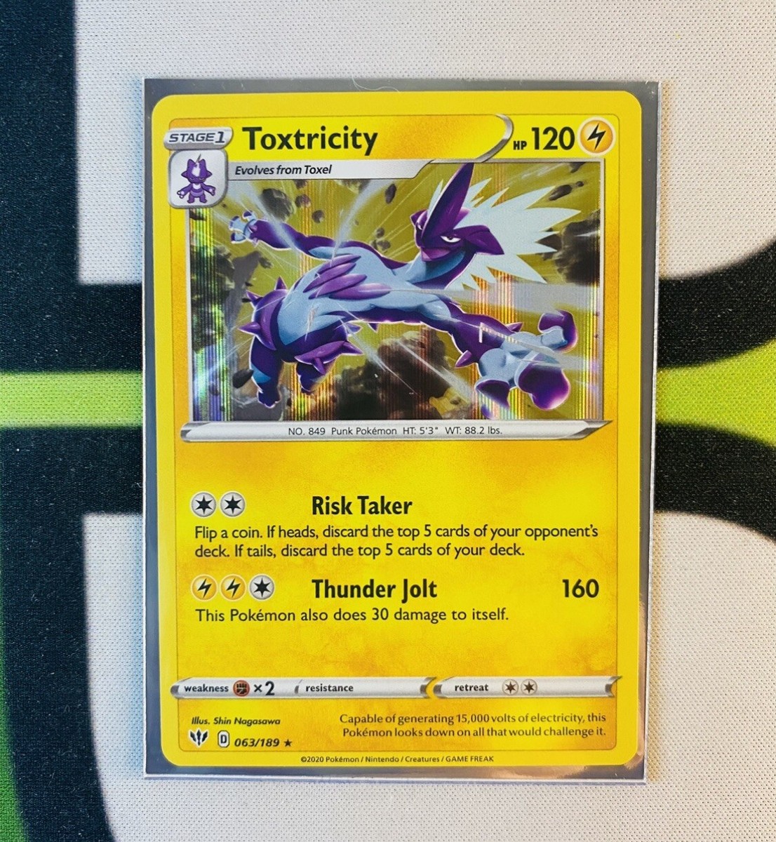 Toxtricity 63/189 - Pokémon Card - Holo Rare, Darkness Ablaze | eBay