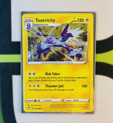 Toxtricity 63/189 - Pokémon Card - Holo Rare, Darkness Ablaze | eBay