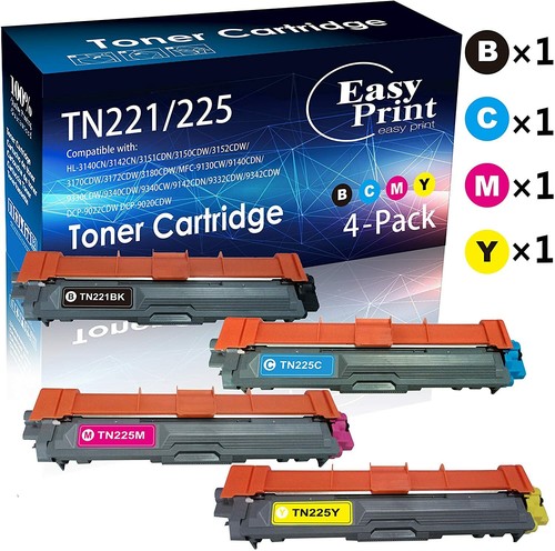 4 Pk TN221 BK TN225 Color Toner For 