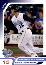 2012 Corpus Christi Hooks Grandstand 3 Brandon Barnes Anaheim California CA Card