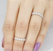 Sterling Silver Skinny 6-Stone Cz Knuckle Midi Band Ring Women Size 3-15 S4189