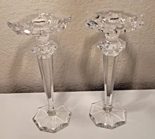 Vintage Cristal d’Arques France Crystal Candlestick Candle Holders
