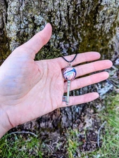 Silver and Pink Skeleton Key Necklace Elvish Key Necklace Pink Swirled Key
