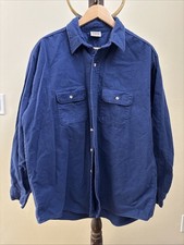 Vintage Five Brother Mens Chamois Flannel Blue Long Sleeve Button Up XLT 90s USA