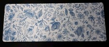 Floral Blue White Mouse pad  12 x 31 inches Large For Computer