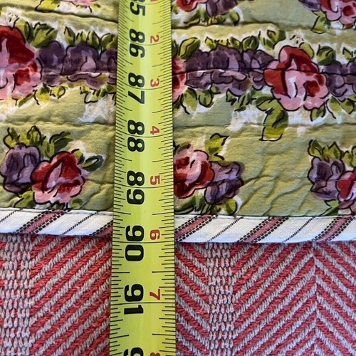 POTTERY BARN Quilt Cranberry Red Pink Patchwork Floral Reversible Stripe Queen - Picture 6 of 20