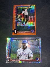 LOT OF 2 - 2025 TOPPS CHROME LOGOFRACTOR ADOLIS GARCIA /25 Image Variation