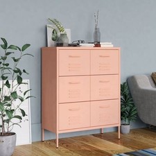 Image of Modern 6 Drawer Chest of Drawers Storage Bedroom Furniture Living Room Cabinet