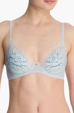 Natori Flora Contour Underwire T-Shirt Bra 721150 Minty/ Ocean Storm Size 36DDD
