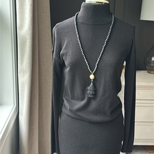 Ann Taylor Classic Black Turtleneck Sweater Dress Women's size XS