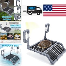 Black Gray Turtle Basking Platform for Aquatic Habitats with Adjustable Height