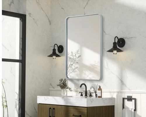 Elegant Lighting MR8A2740 Remy 27"W x 40"H Rectangular Flat - Silver - Picture 7 of 12